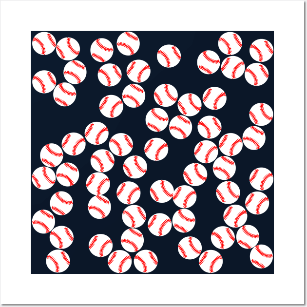 Cute Baseball Pattern Wall Art by kapotka